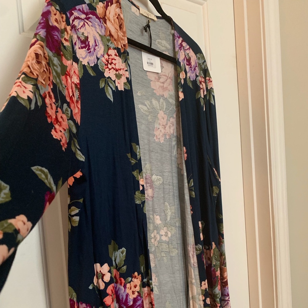 Matching Floral Print Duster for Shark Bite Tunic Top